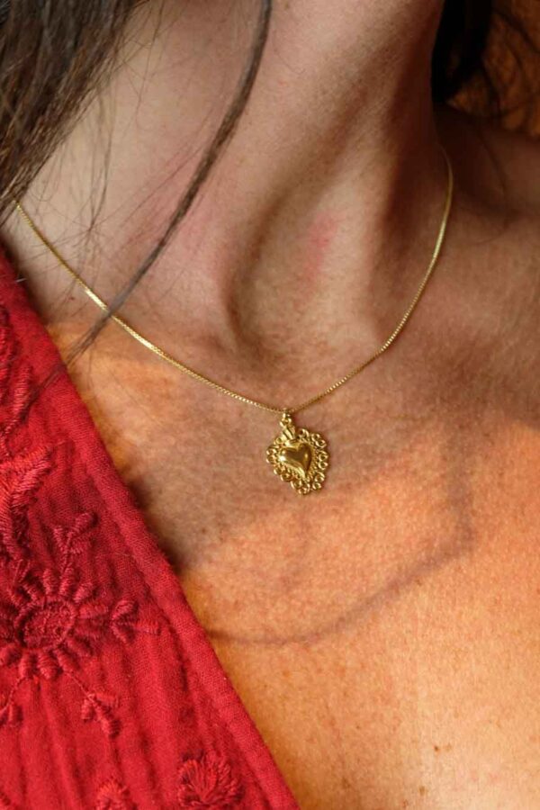 Collana Cuore Sacro oro Grande